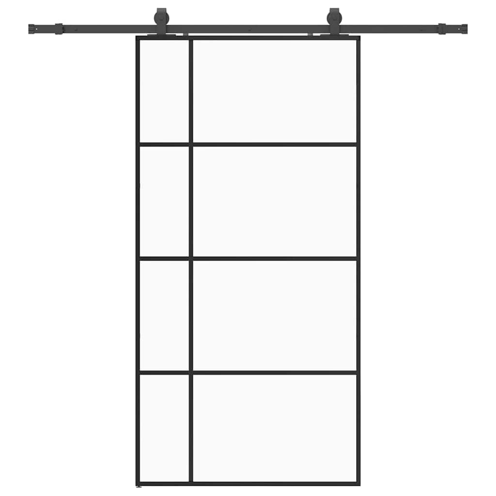 Sliding door with black hardware 102.5x205 cm ESG glass 