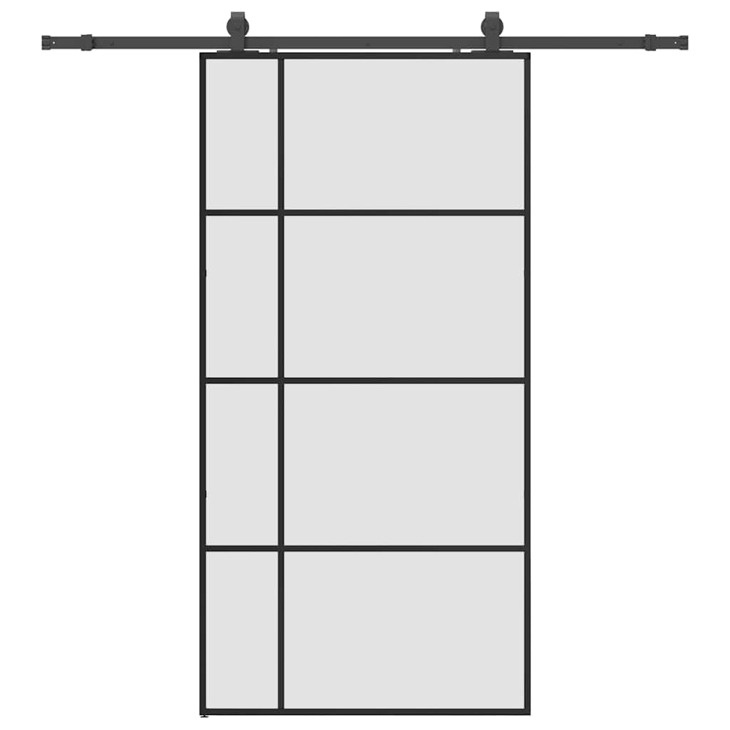 Sliding door set with black hardware 102.5x205 cm ESG glass 