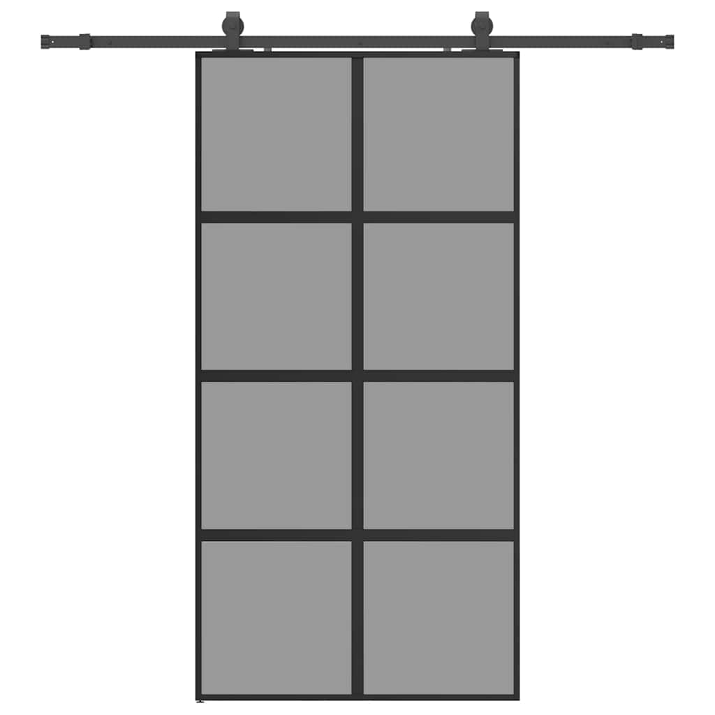 Puerta Corredera Vidrio Templado 102,5x205 cm — Herrajes Negros