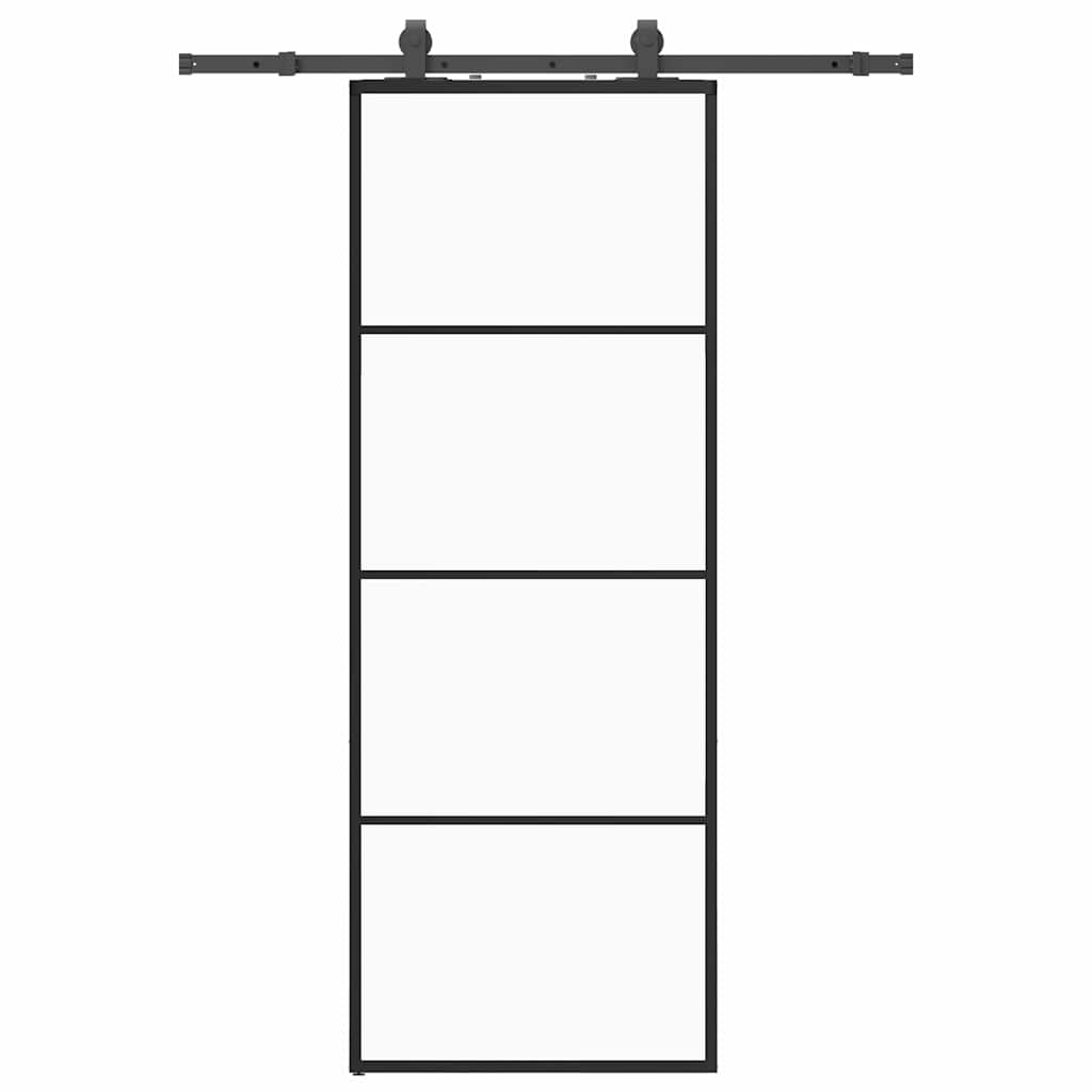 Sliding door with black hardware set 76x205 cm ESG glass 