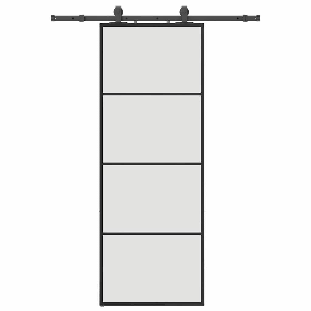 Sliding door with black hardware set 76x205 cm ESG glass 