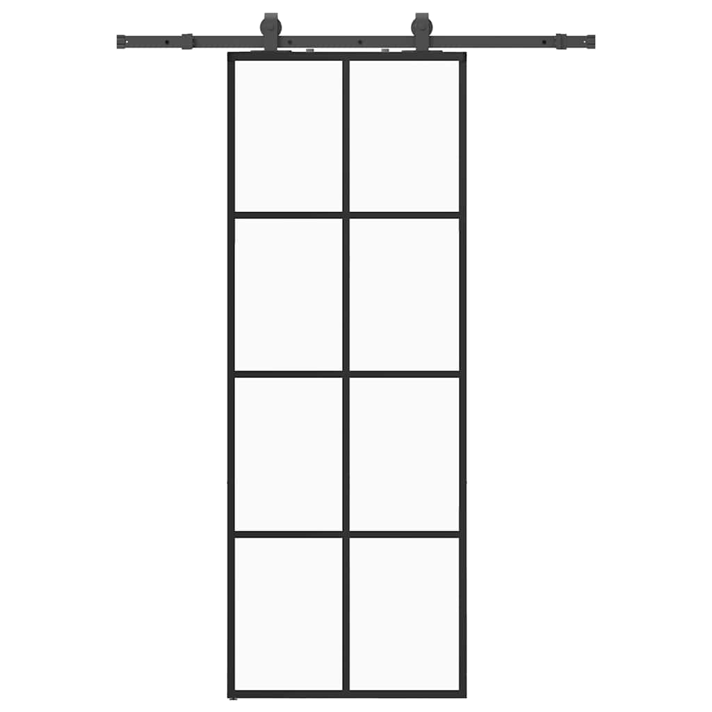 Sliding door with black hardware set 76x205 cm ESG glass 