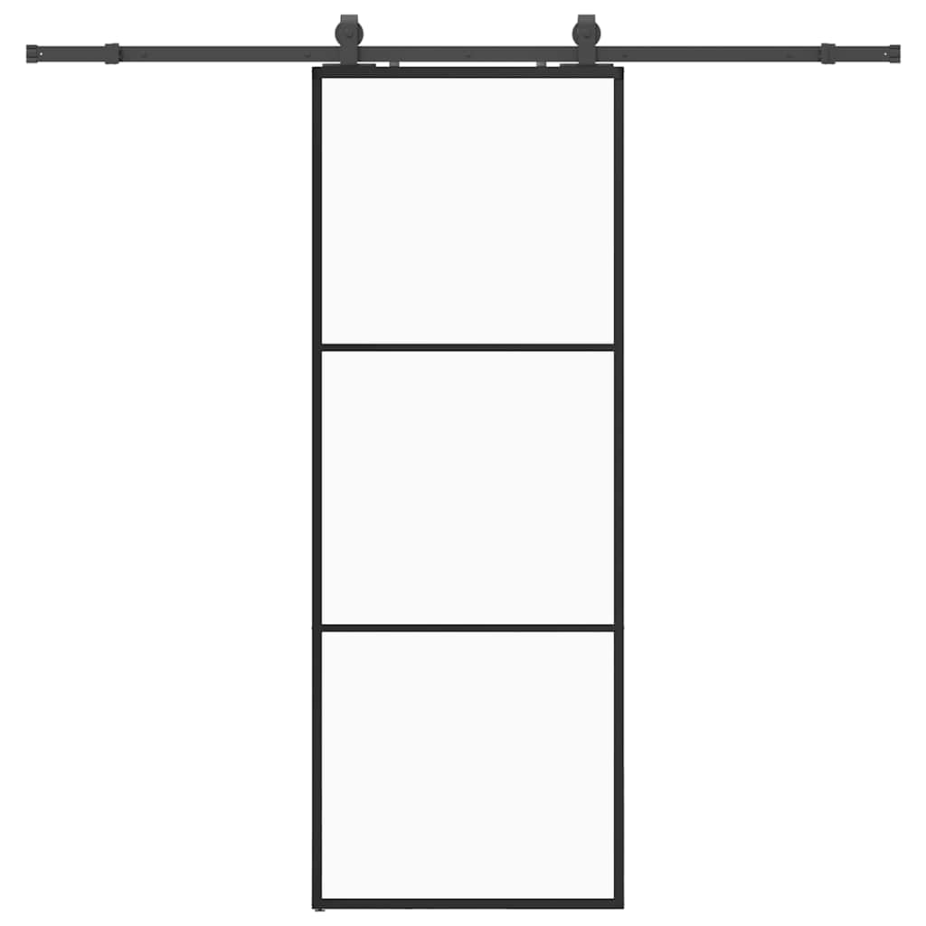 Sliding door with black hardware set 76x205 cm ESG glass 