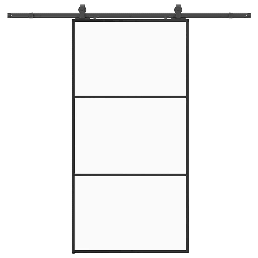 Sliding door with black hardware 102x205 cm ESG glass 