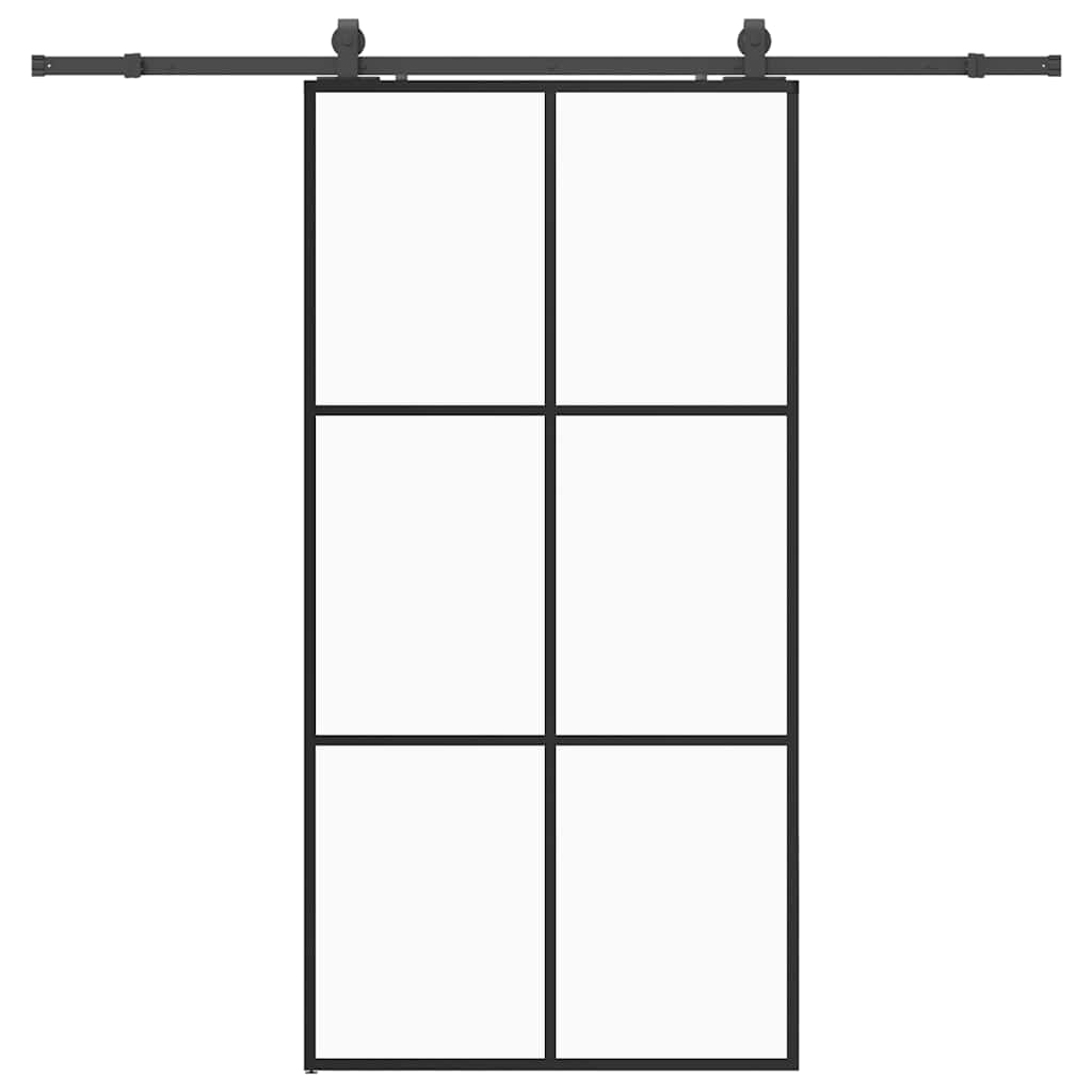 Sliding door with black fittings 102x205 cm ESG glass 