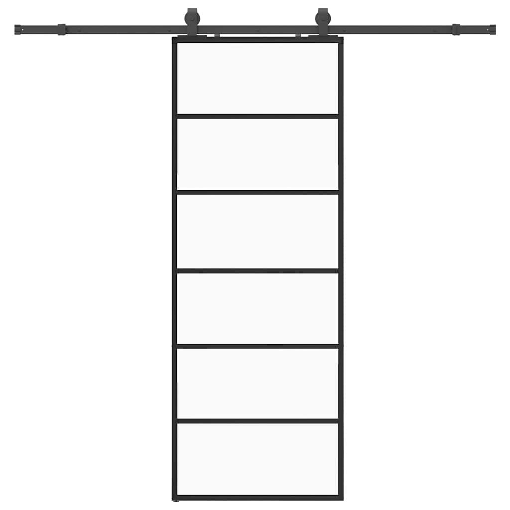 Sliding door with black hardware set 76x205 cm ESG glass 