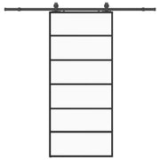 Vetonek Puerta corredera con set herrajes negro 90x205 cm vidrio ESG