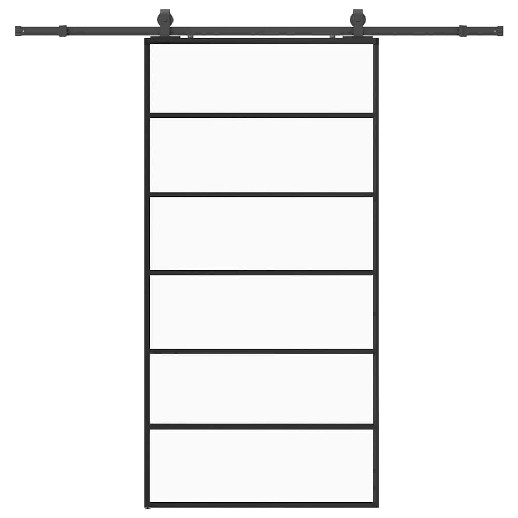 Sliding door with black fittings 102x205 cm ESG glass 