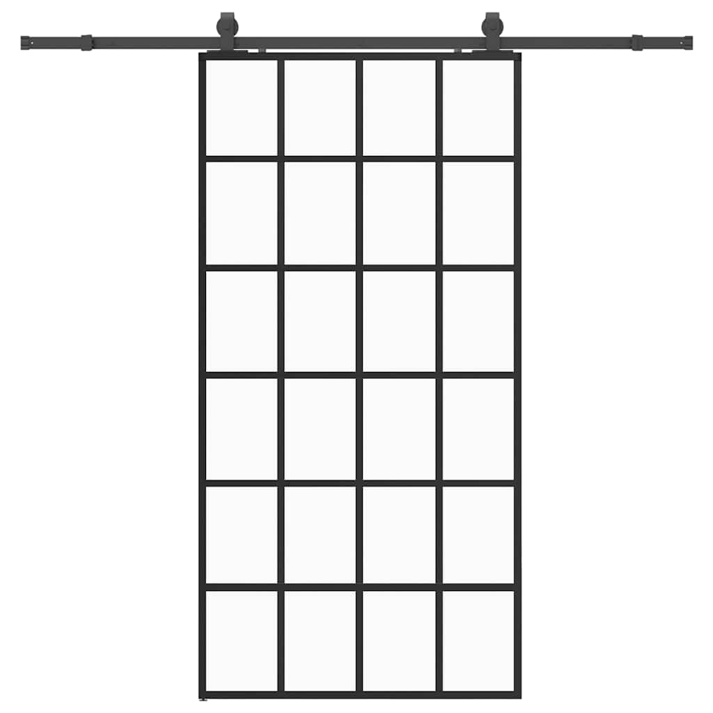 Sliding door with black fittings 102x205 cm ESG glass 