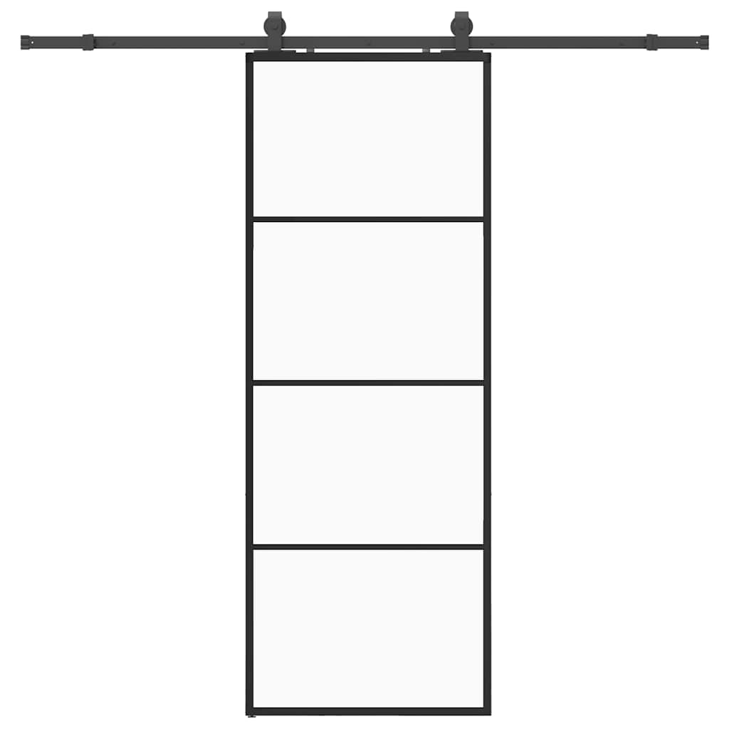 Sliding door with black hardware set 76x205 cm ESG glass 
