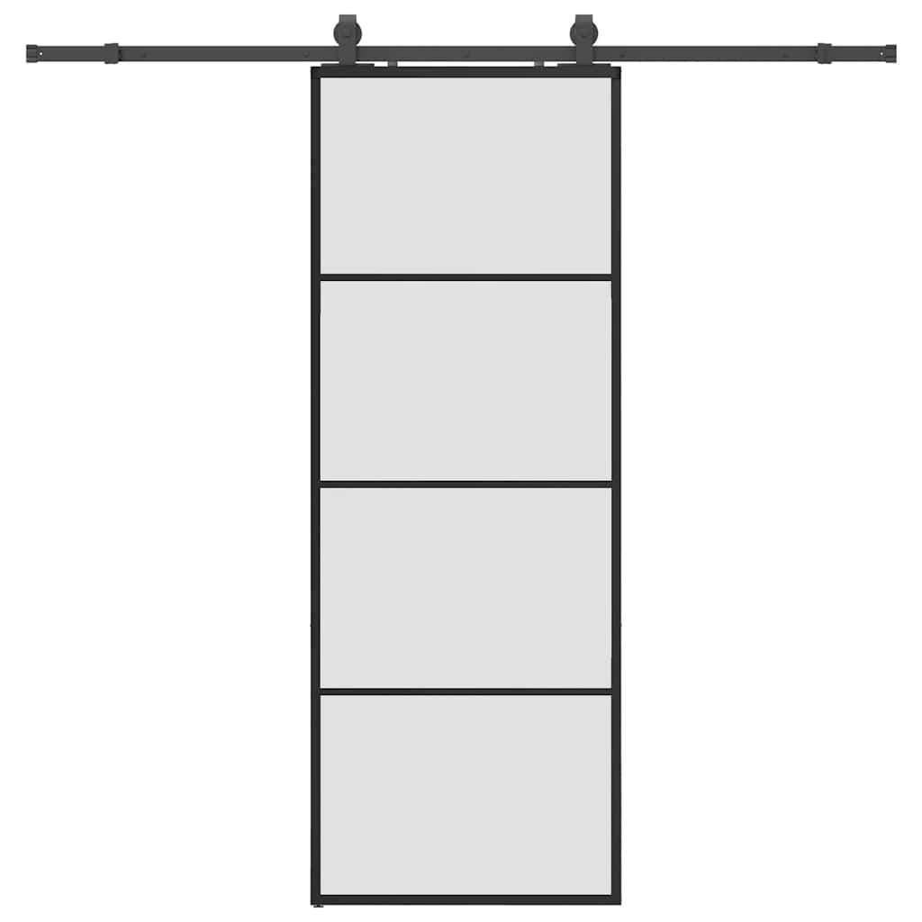 Sliding door with black hardware set 76x205 cm ESG glass 