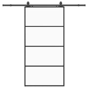 Vetonek Puerta corredera set herrajes negra 102,5x205 cm ESG vidrio