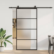 Puerta corredera set herrajes negra 102,5x205 cm esg vidrio v5851 Vetonek