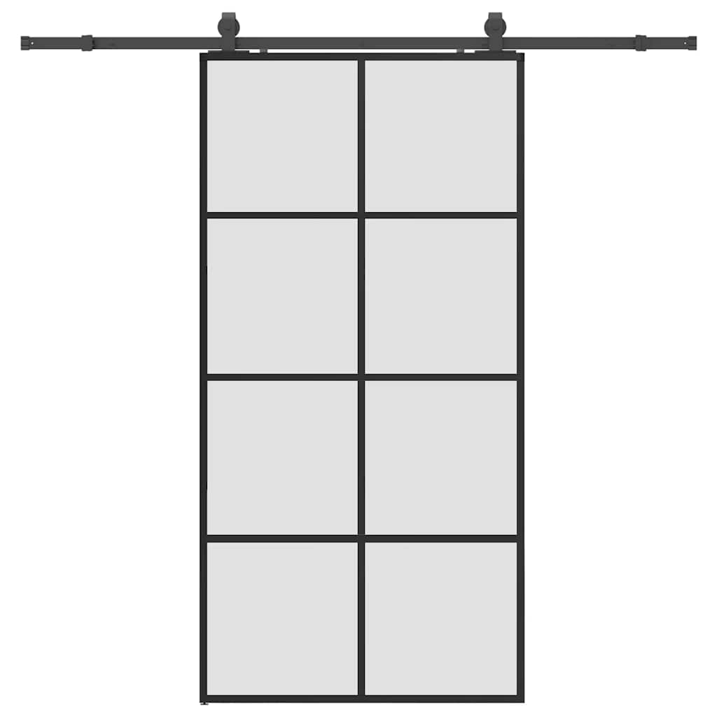 Sliding door hardware set black 102.5x205 cm ESG glass 