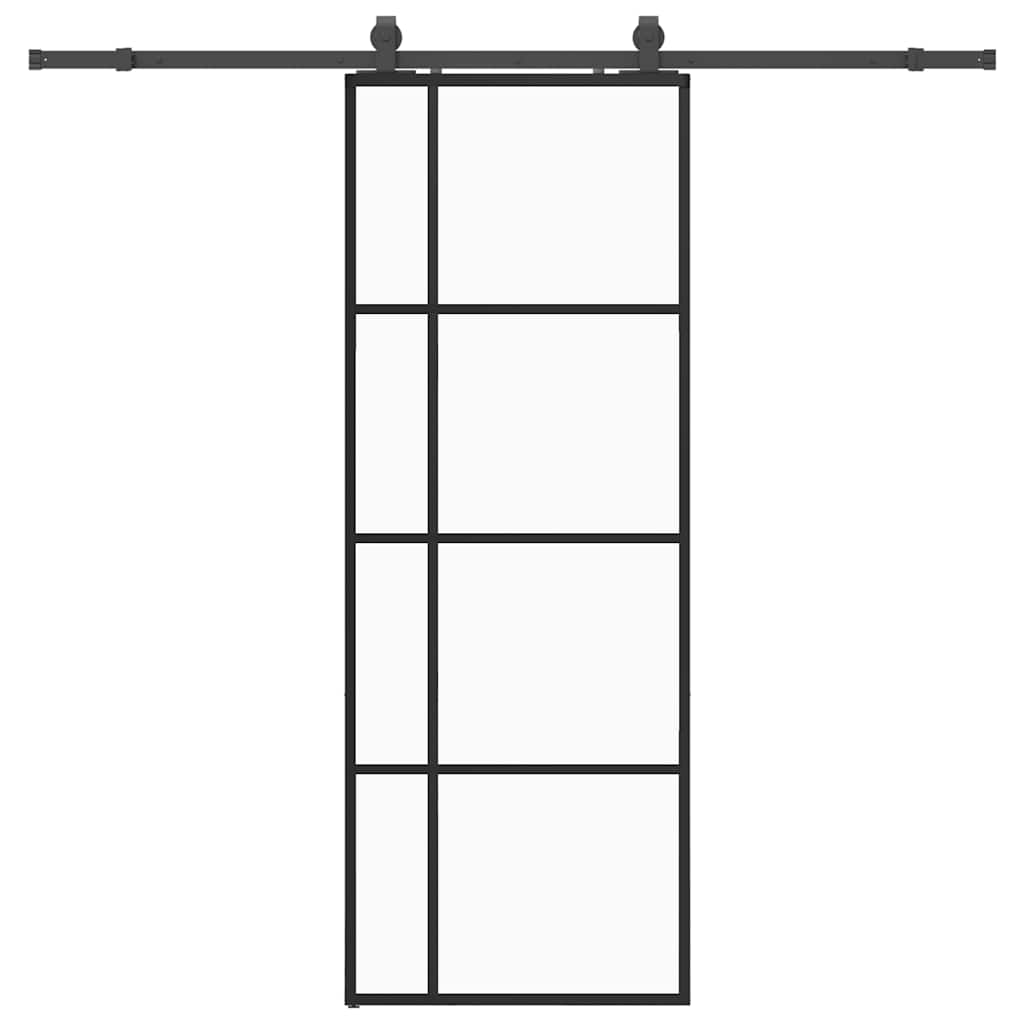 Sliding door with black hardware set 76x205 cm ESG glass 