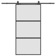 Vetonek Puerta corredera herrajes negro 102,5x205 cm vidrio templado