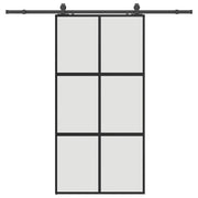 Vetonek Puerta corredera herrajes negro 102,5x205 cm vidrio templado