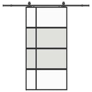 Vetonek Puerta corredera herrajes negro 102,5x205 cm vidrio templado