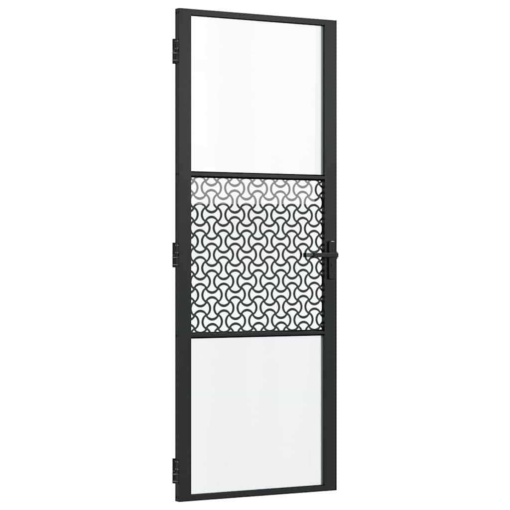 Puerta de Vidrio Calado Negro 76 x 3,5 x 201,5 cm Aluminio