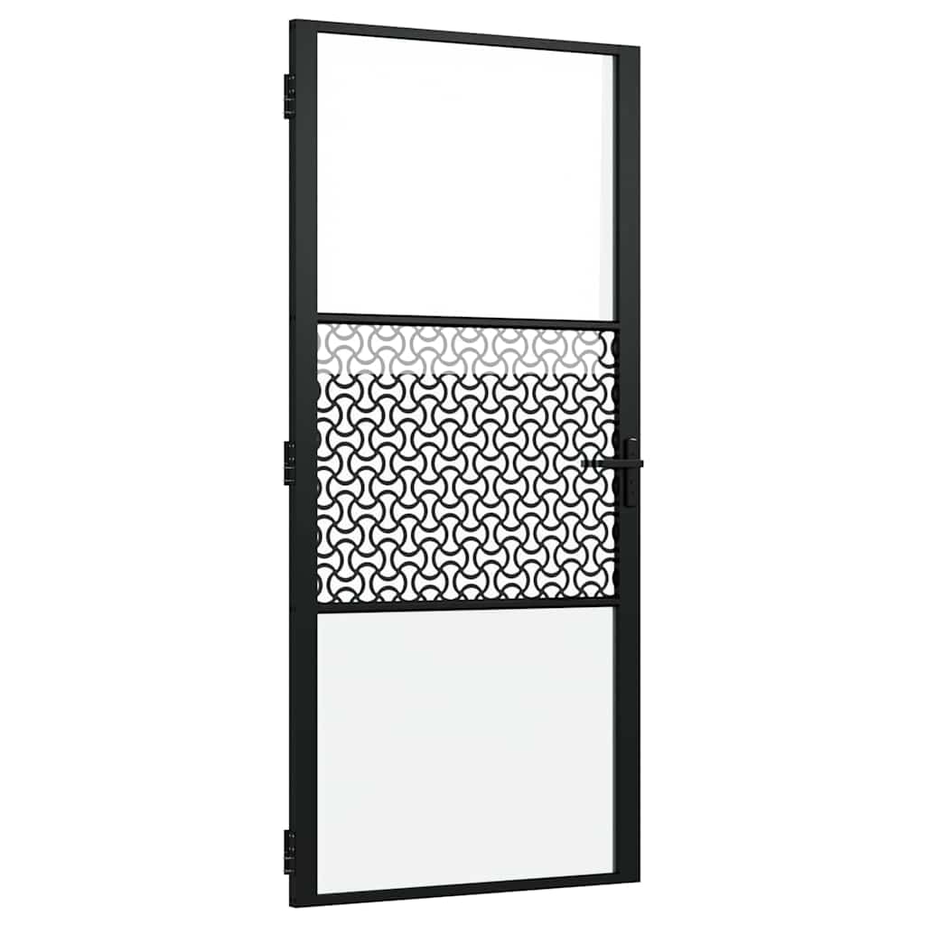 Puerta de Vidrio Calado Negro 93 x 3,5 x 201,5 cm Aluminio