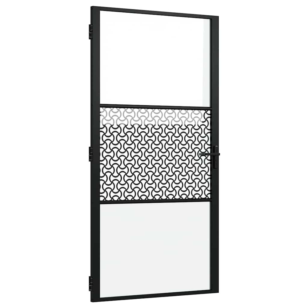 Puerta de Vidrio Calado Negro 102,5 x 3,5 x 201,5 cm Aluminio