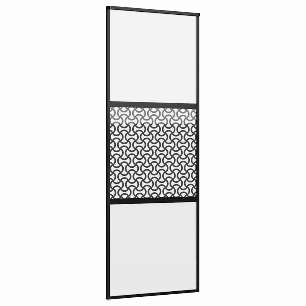 Puerta de Vidrio Calado Negro 76 x 2 x 205 cm Aluminio
