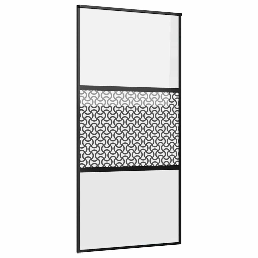 Puerta de Vidrio Calado Negro 102,5 x 2 x 205 cm Aluminio