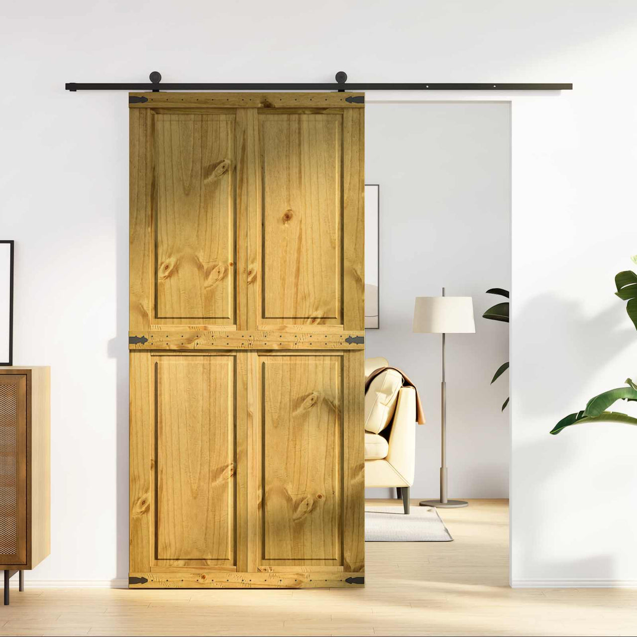 Puerta Corrediza Corona Marrón Miel 100 x 210 cm