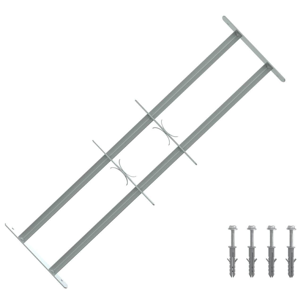 Safety Window Grille with 2 Crossbars 3 pcs 