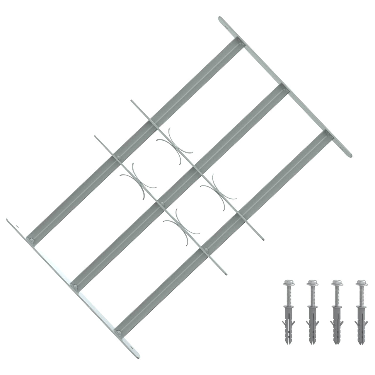 Security Window Bars with 3 Railings, 3 pcs, 430-740 mm 