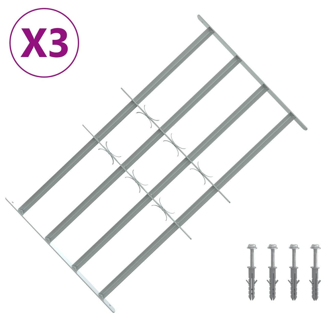 Security Bars for Windows with 4 Crossbars 