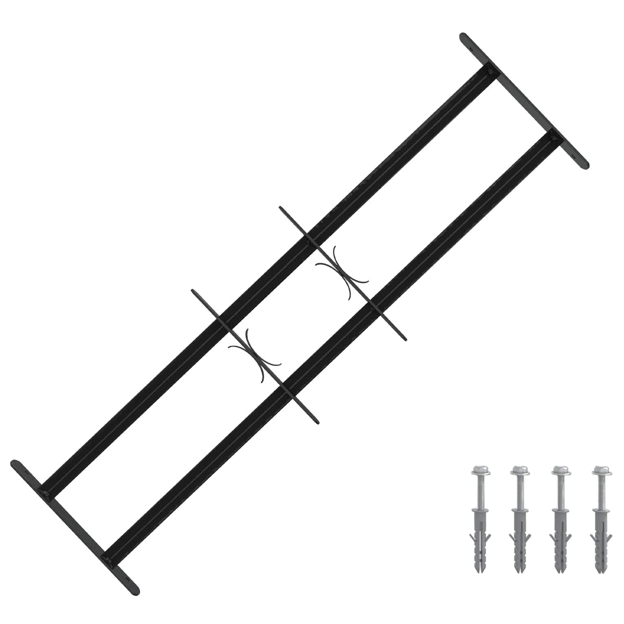 Safety Window Grille with 2 Crossbars 3 pcs 