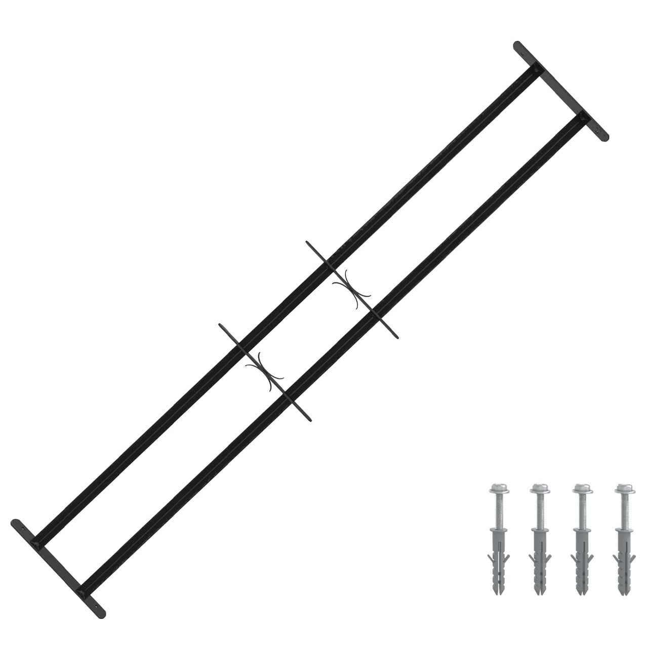 Safety Window Grille with 2 Cross Bars 3 pcs 