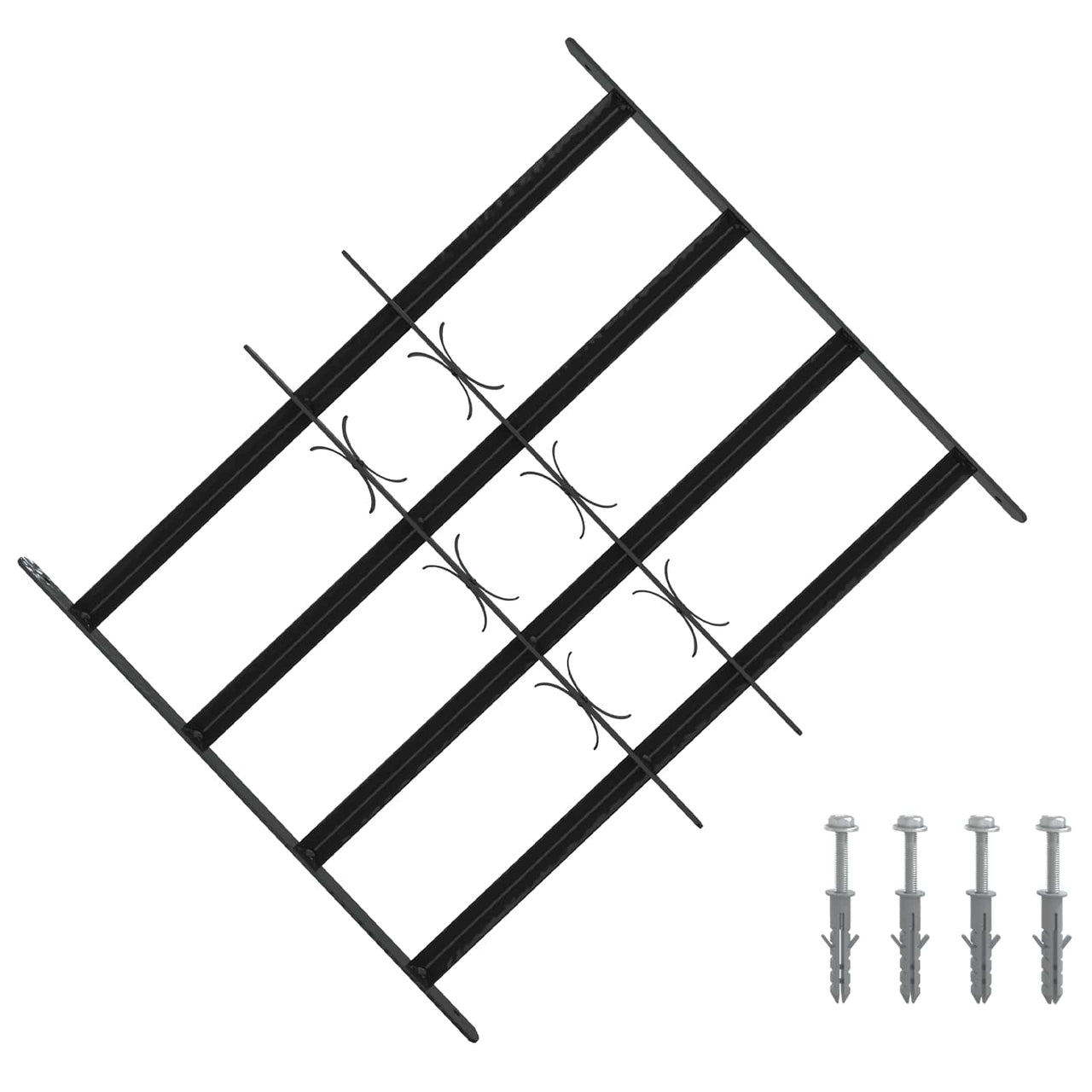 Security Grille for Windows with 4 Crossbars 