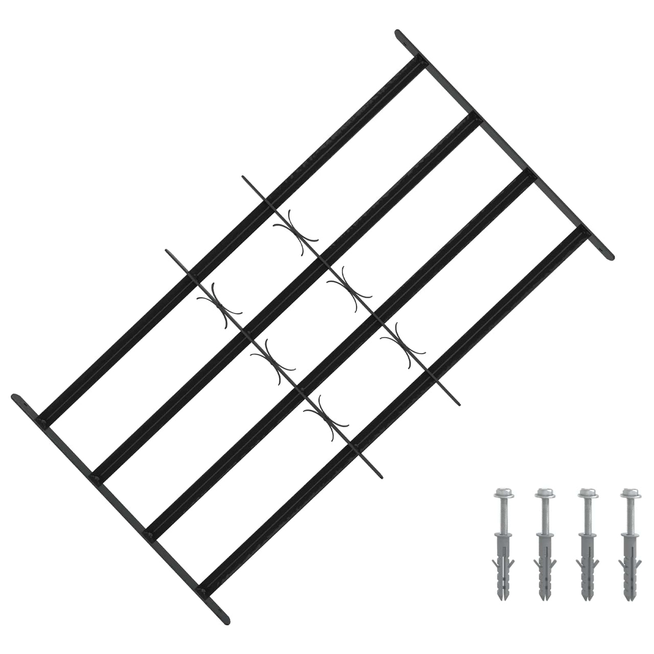 Security Window Guard with 4 Cross Bars 