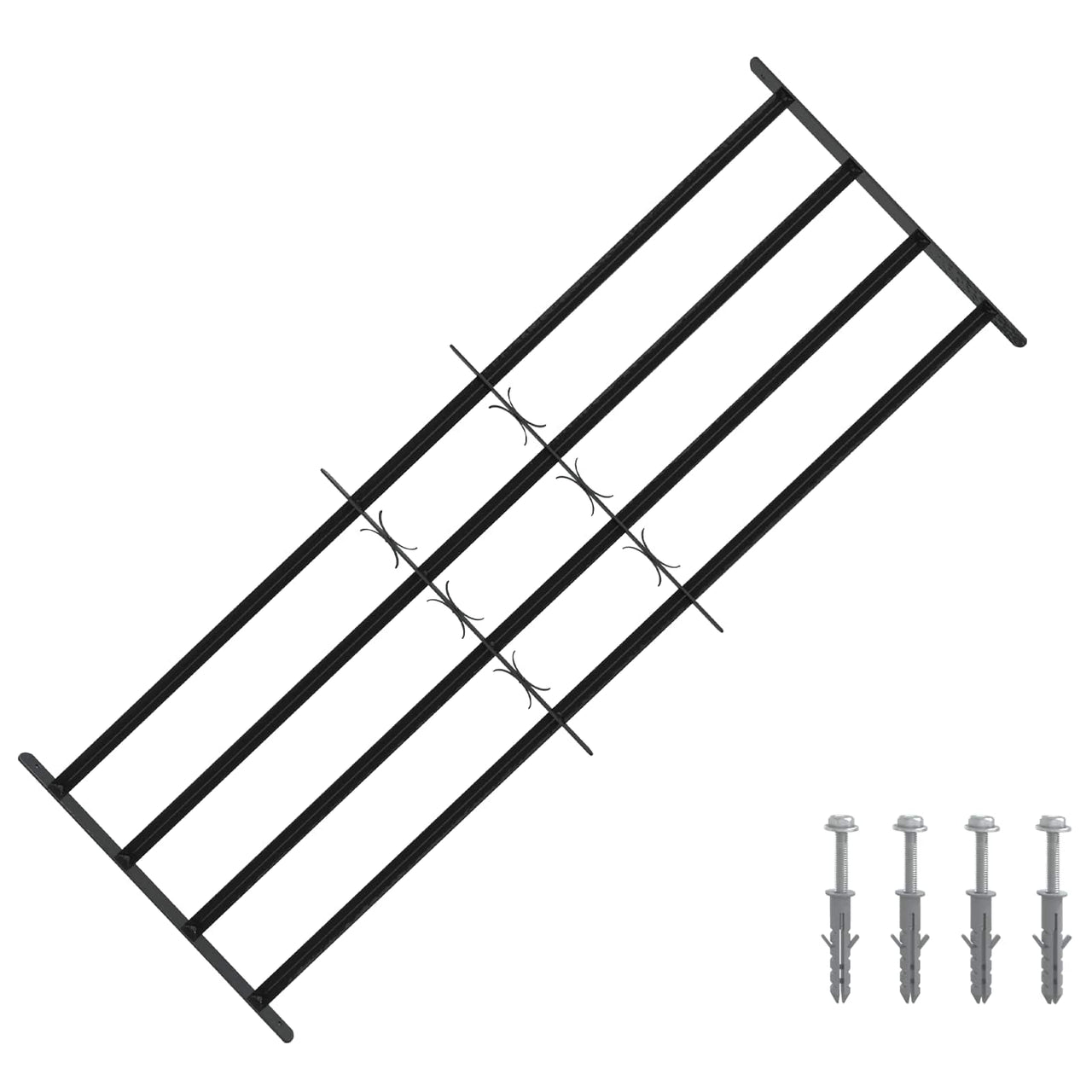 Security Window Bars with 4 Crossbars 