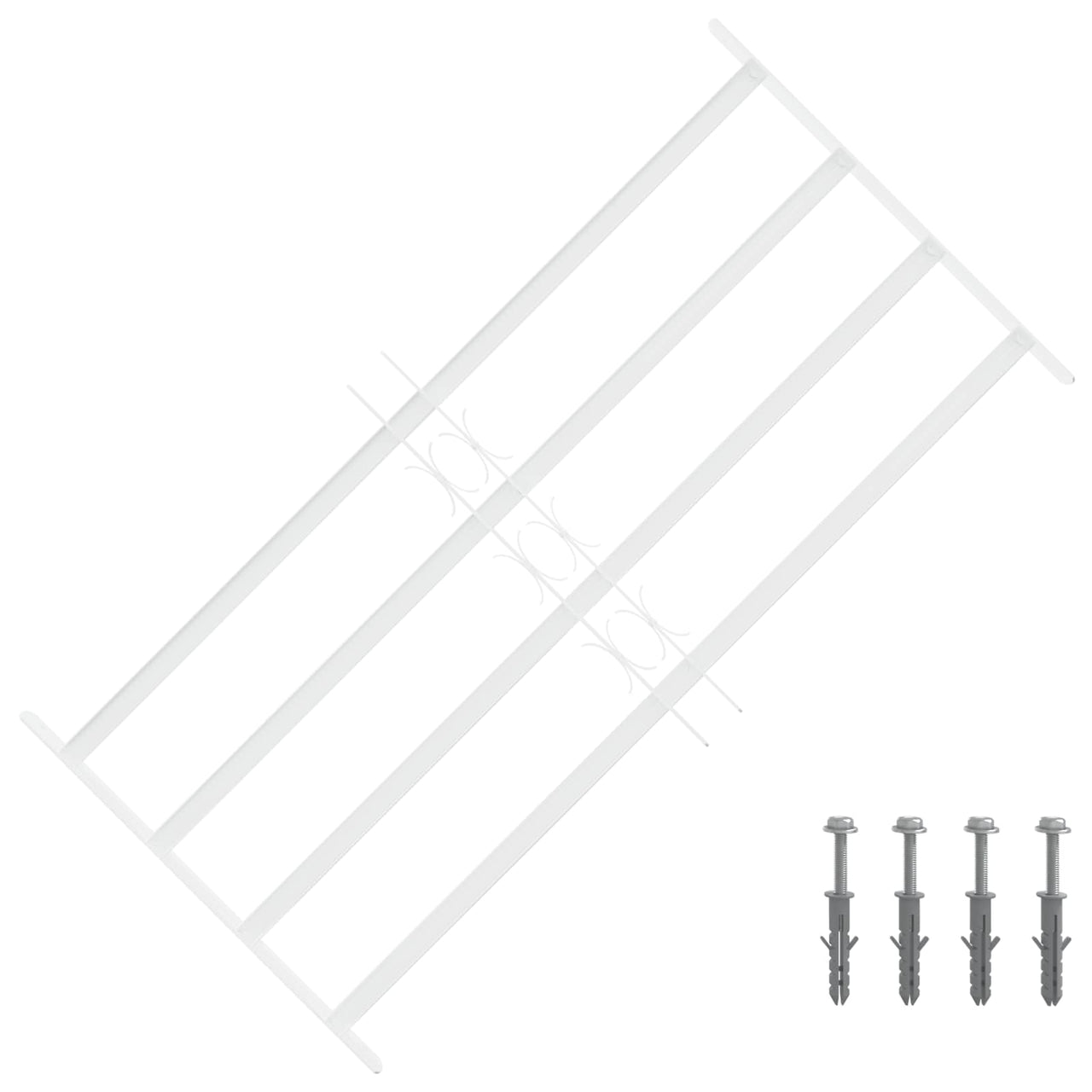 Security Window Grille with 4 Crossbars 