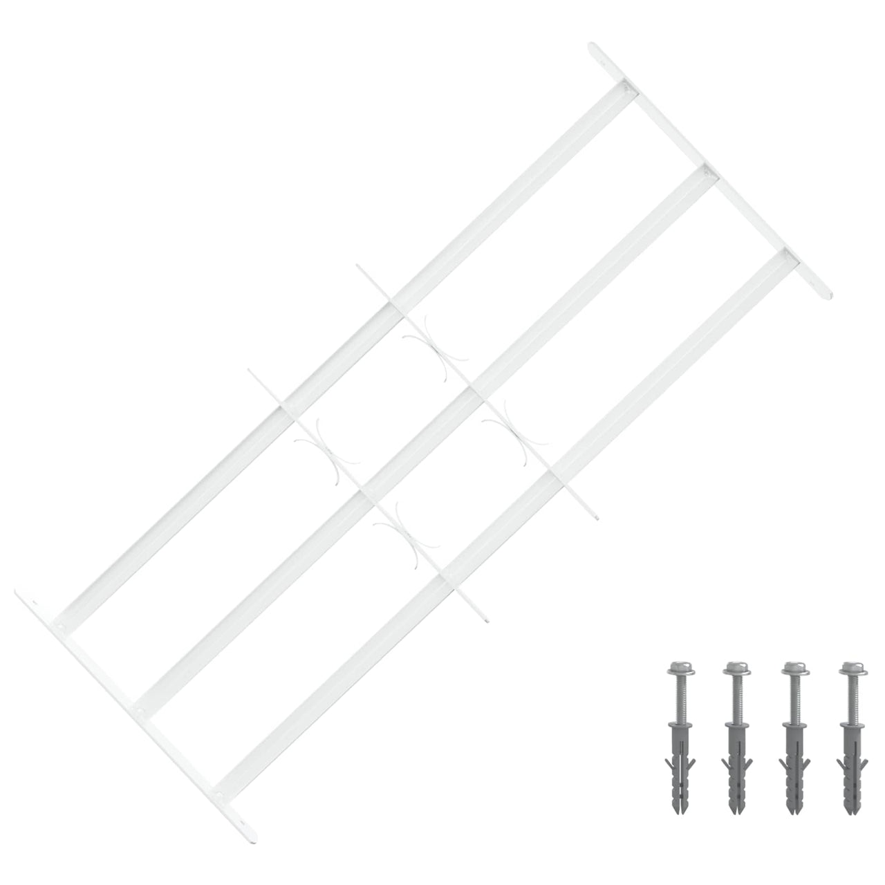 Security Window Guard with 3 Bars, 3 pcs, 63-114 cm 