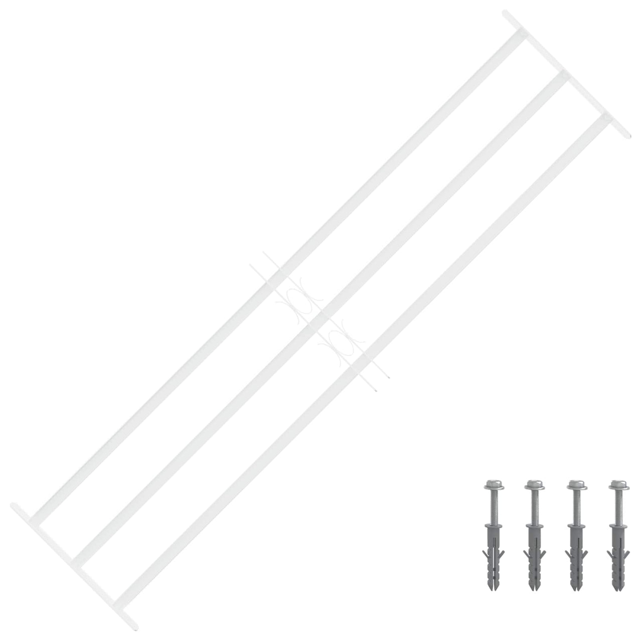 Security Window Grille with 3 Bars, 3 pcs 93-174 cm 