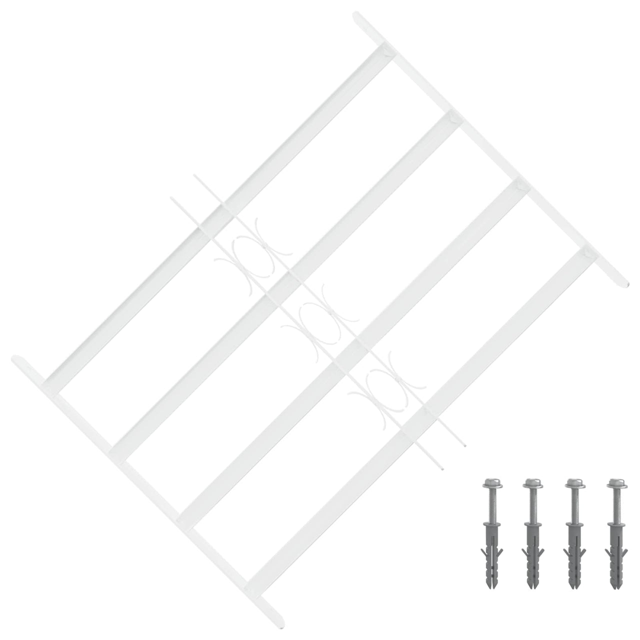 Security Window Grille with 4 Crossbars 