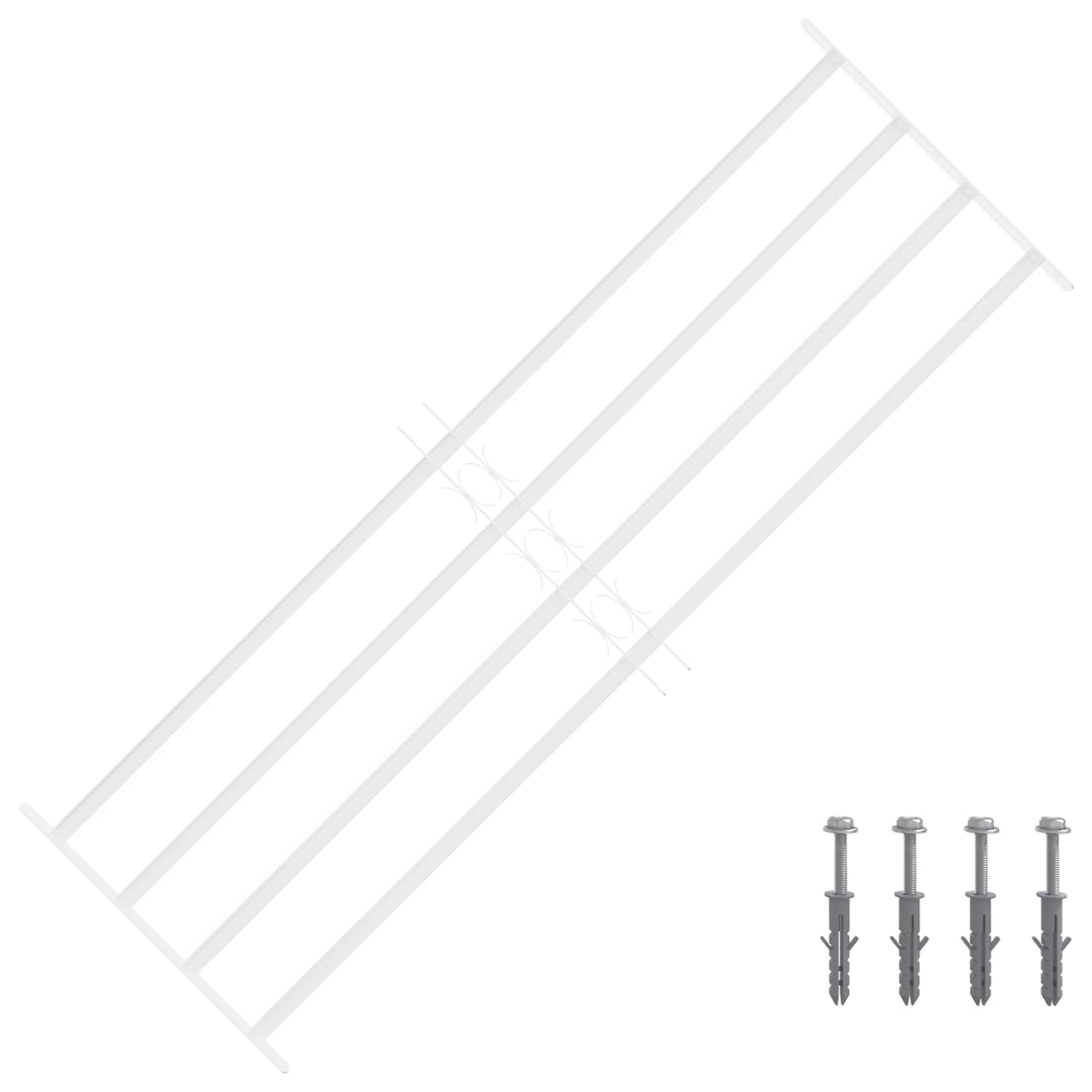 Security Window Grille with 4 Crossbars 
