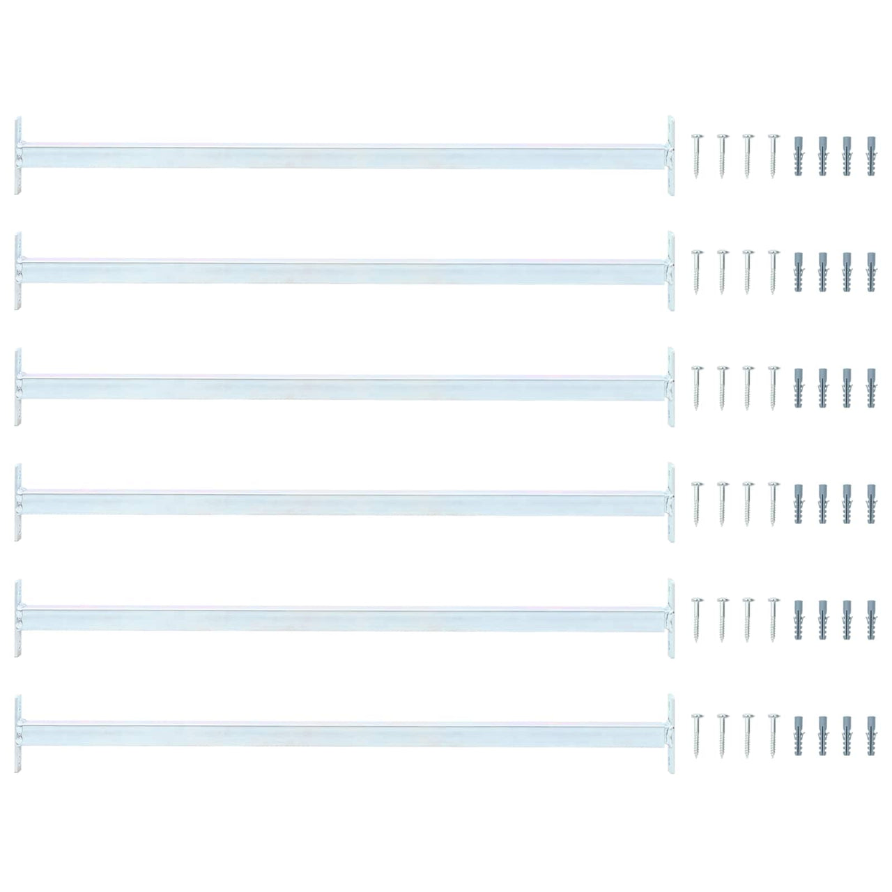Adjustable safety bar for windows 6 pcs Silver Steel 