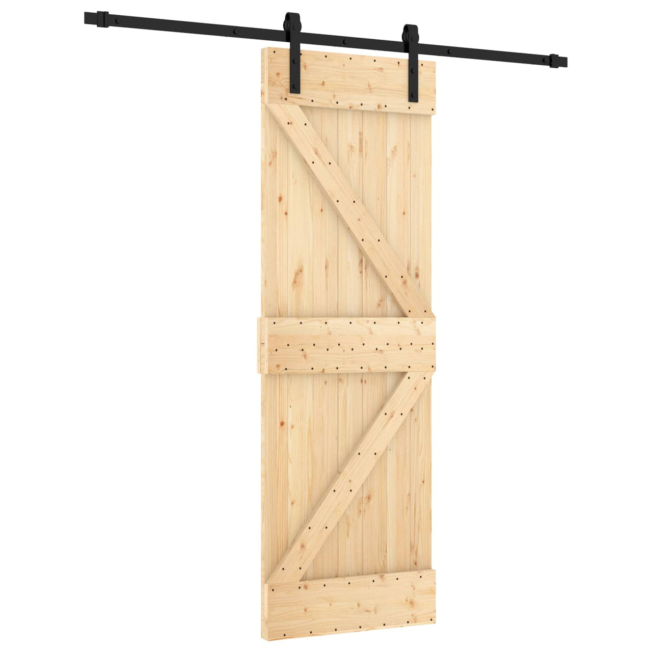 Porta de correr natural e preto 70 x 210 cm 
