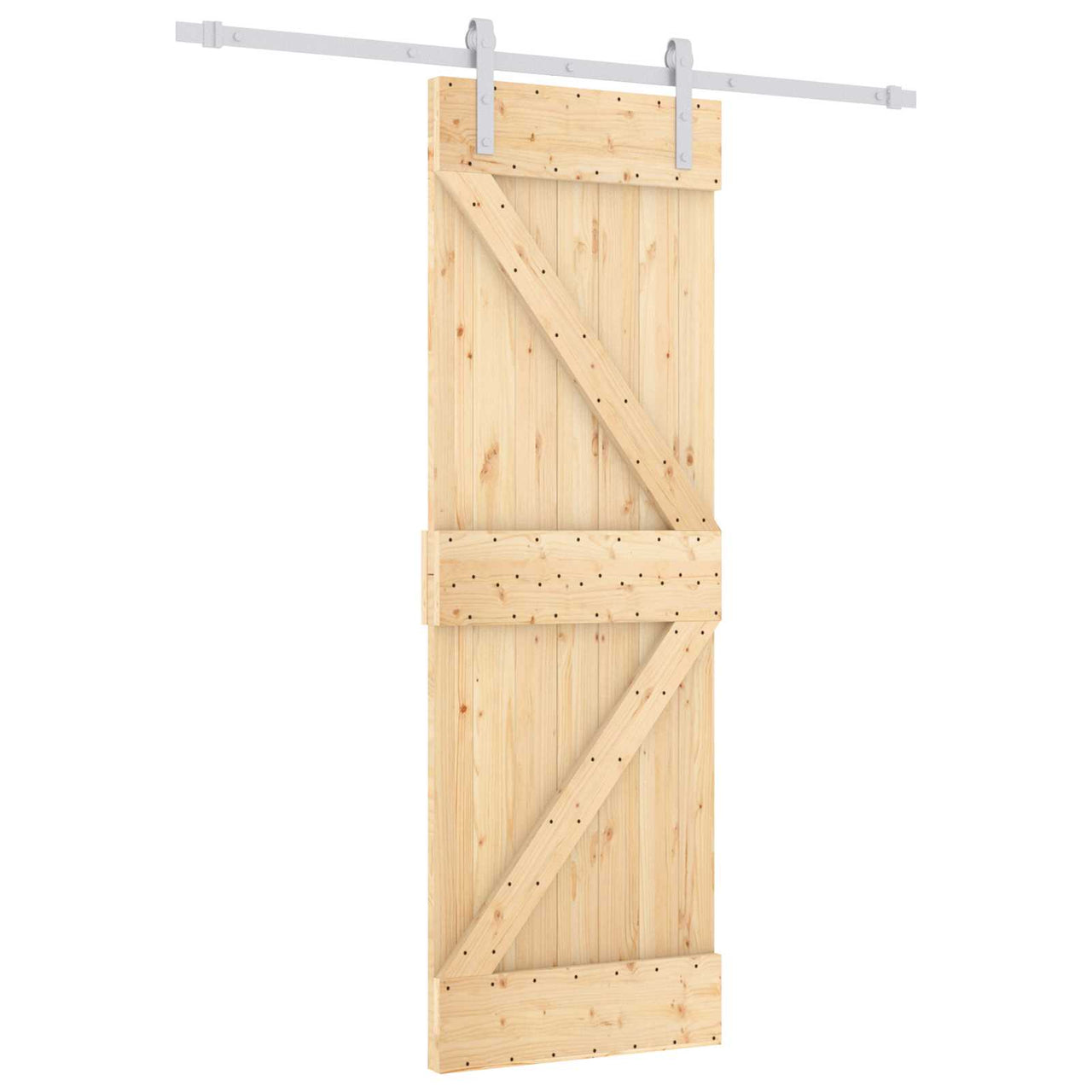 Porta de correr natural e branco 70 x 210 cm 