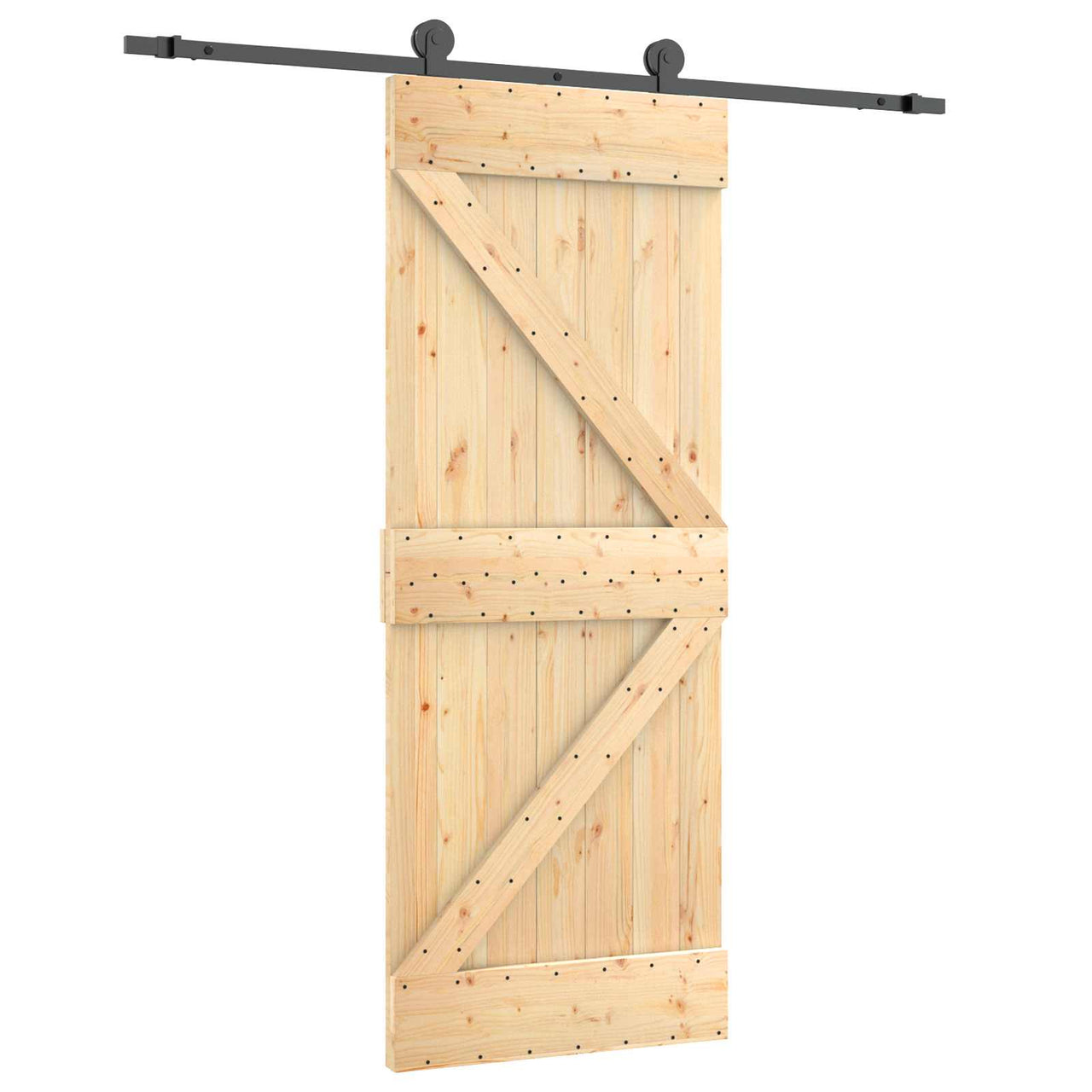 Puerta Corredera Natural y negro 70 x 210 cm