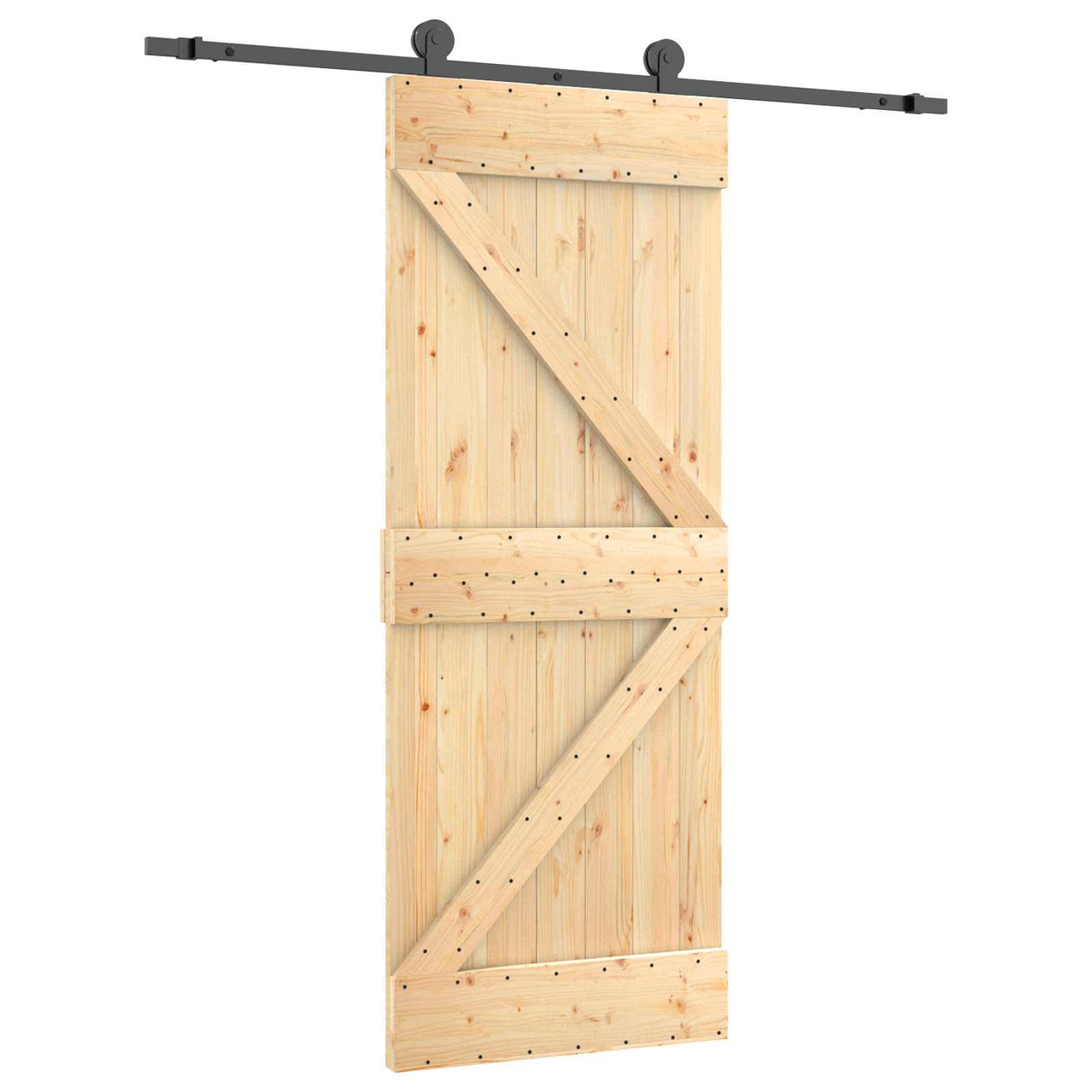 Puerta Corredera Natural y negro 85 x 210 cm