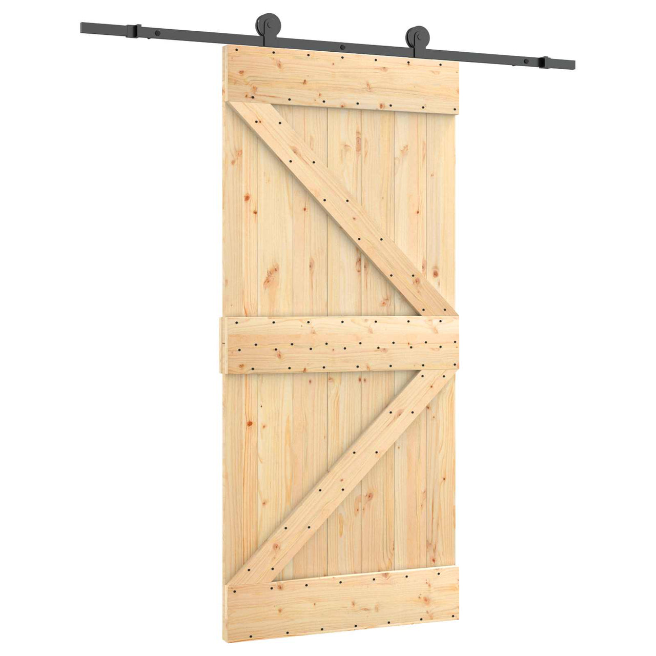 Puerta Corredera Natural y negro 95 x 210 cm