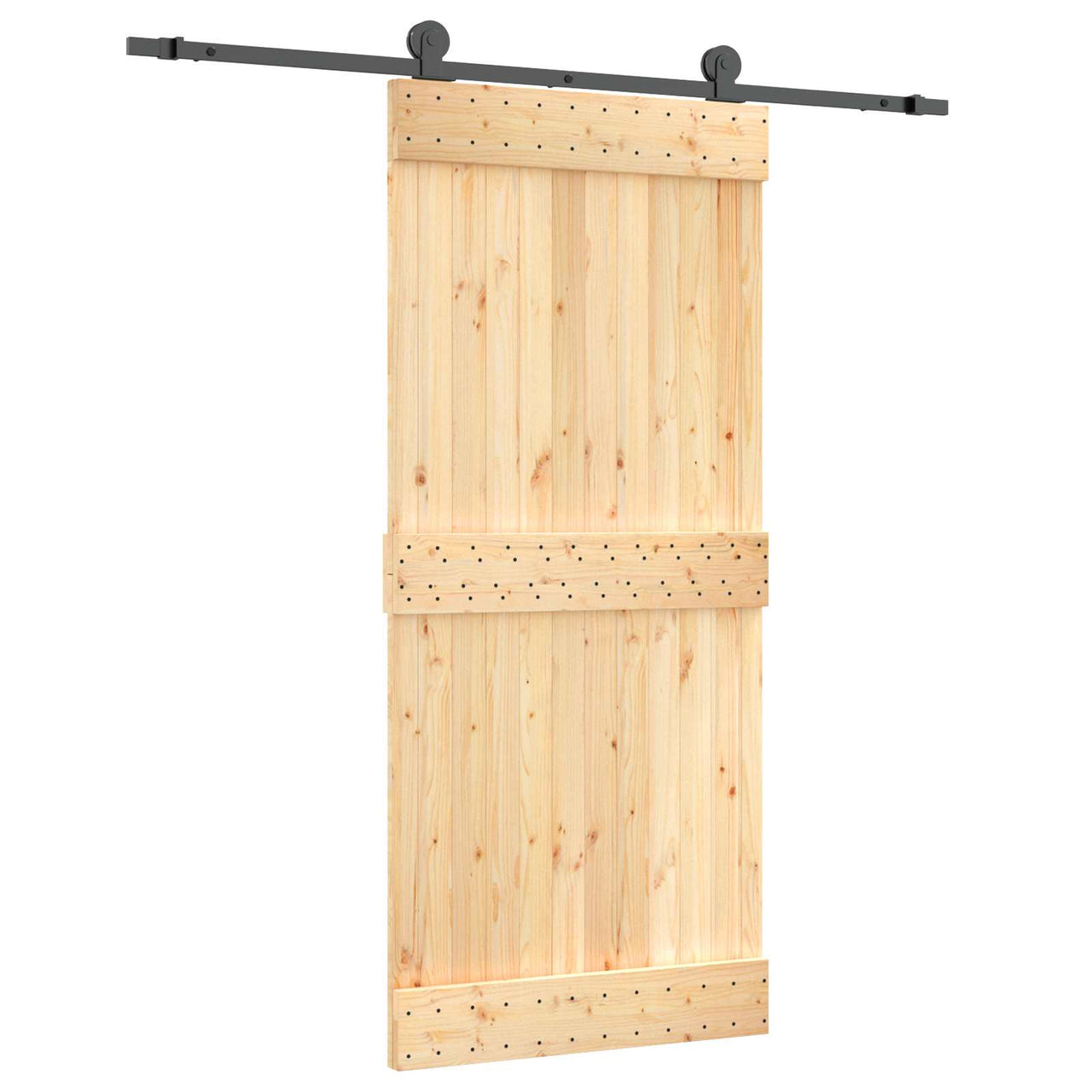 Porta de correr natural e preto 90 x 210 cm 