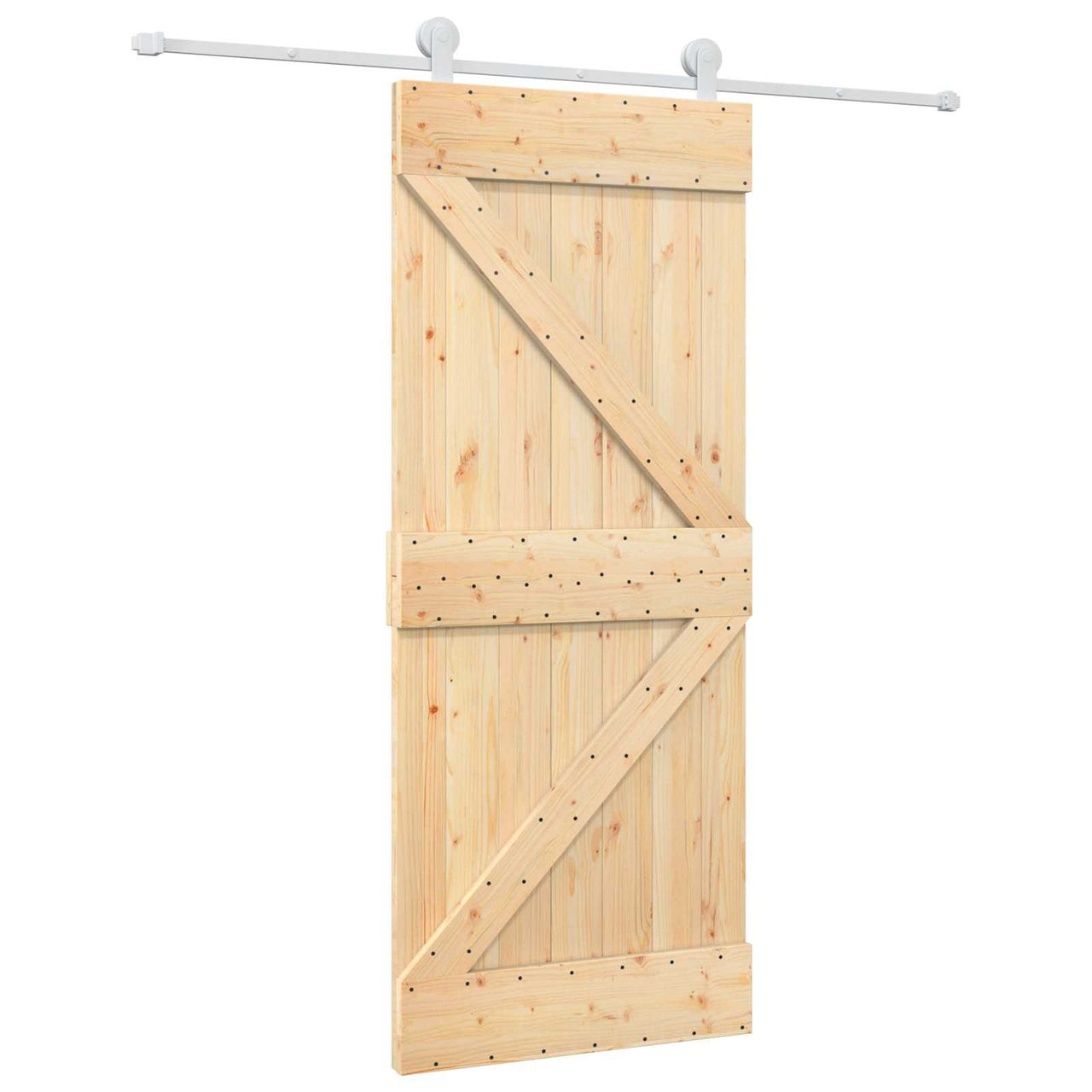 Porta de correr Natural e Branco 85 x 210 cm 