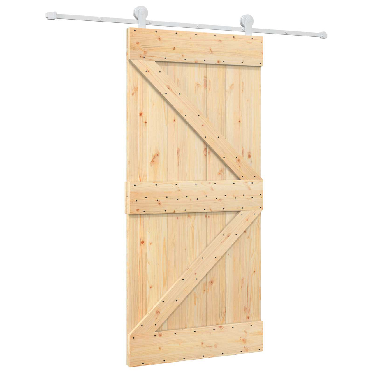 Puerta Corredera Natural y Blanco 95 x 210 cm